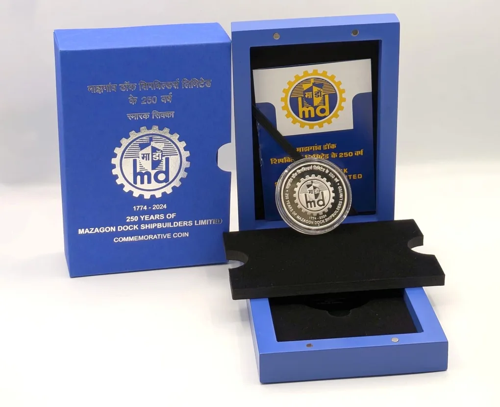 250 Years of Mazagon Dock Shipbuilders limited(Denomination of `250) Proof -Wooden Packing