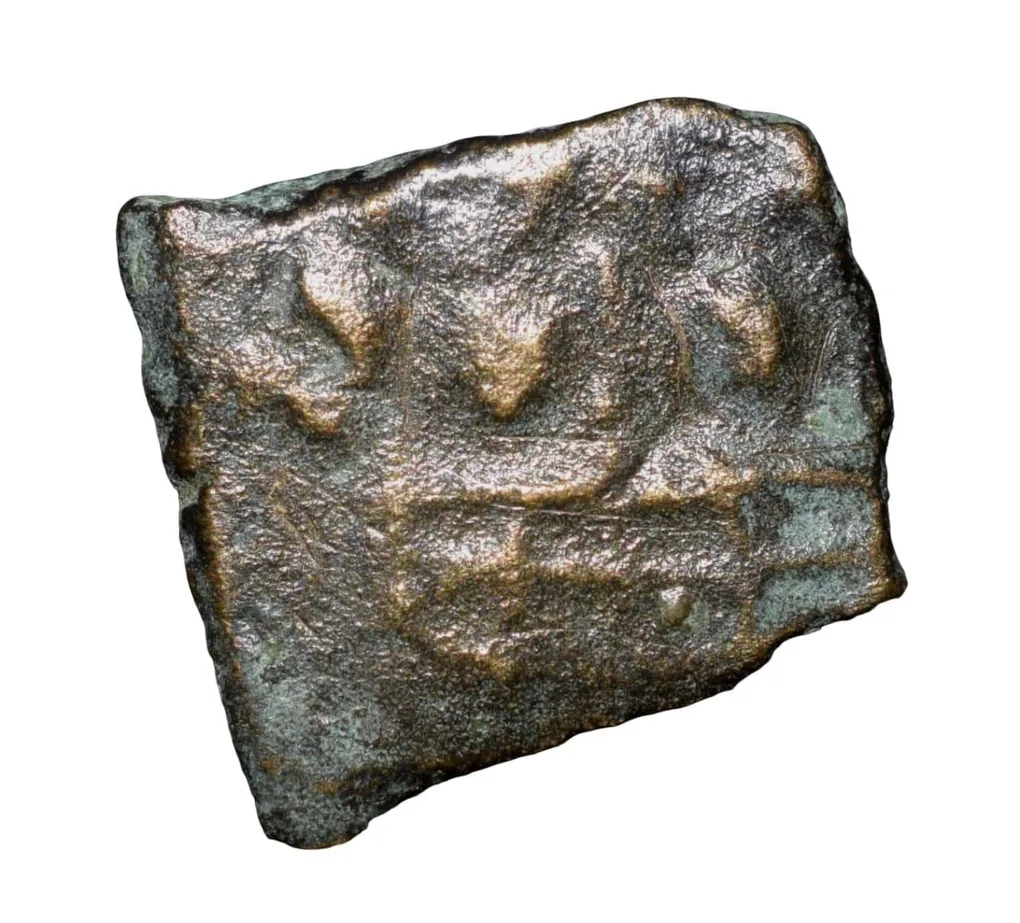 Copper Coin of Maharathi's of Talahata (2nd - 1st Cen. BC) with 3-Arched Hill-Triangular Headed/Tree in Railing