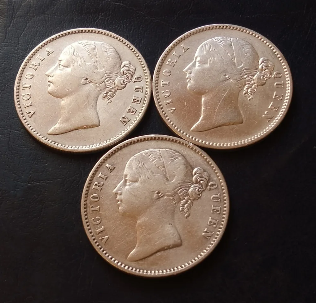 East India Company Queen Victoria 1840 One' Rs Silver wt. 11.5 gm each 1 Excellent Condition as image🖼 3 piece given Same and similar piece available
