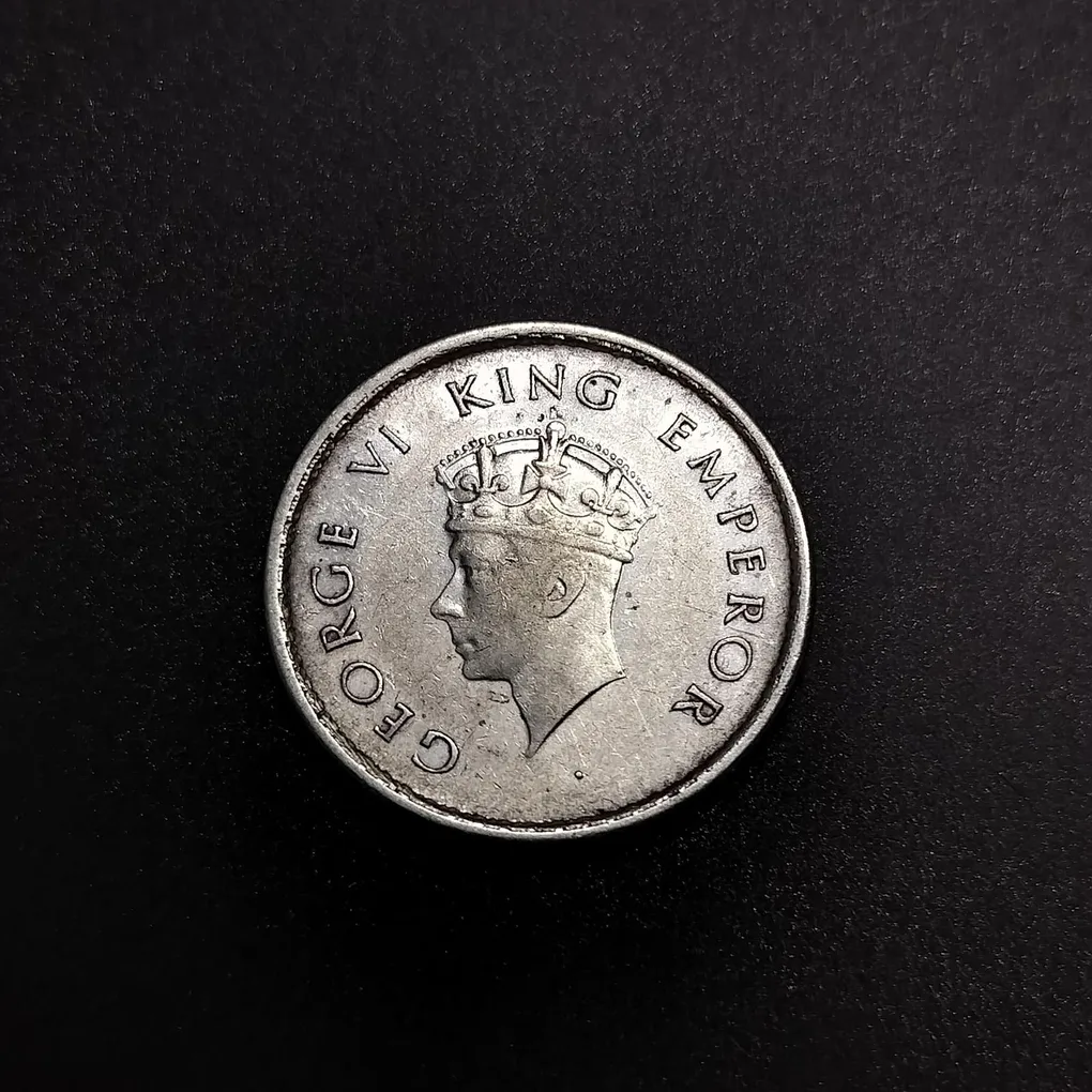 Half Rupee 1939 George VI King Emperor Bombay mint