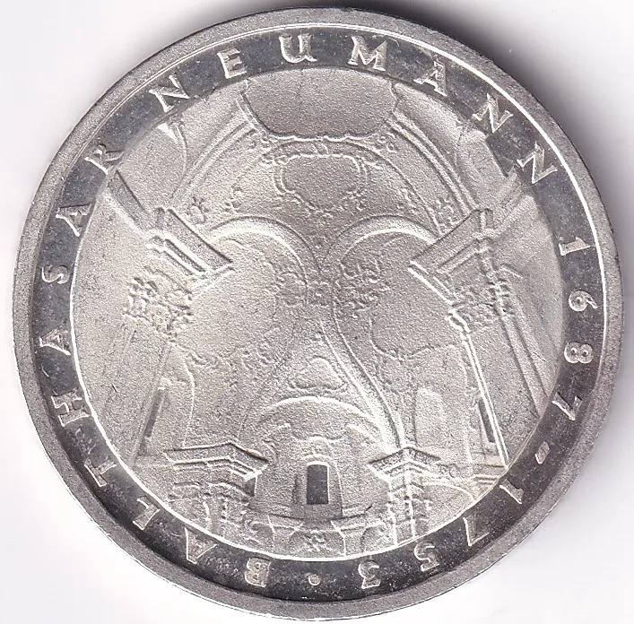 5 Mark 1978 Balthasar Neumann Germany Silver Unc Coin