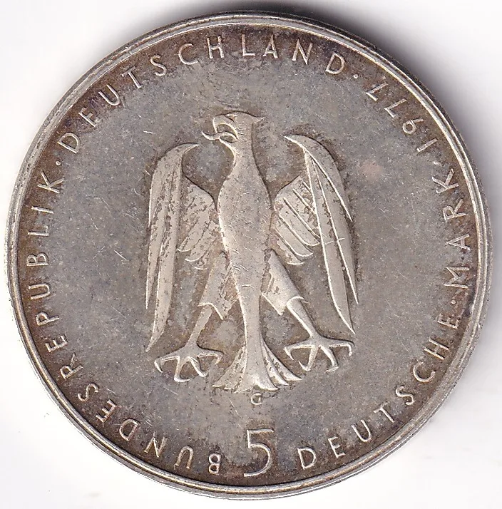 5 Mark 1977 Heinrich von Kleist Germany Silver Unc Coin