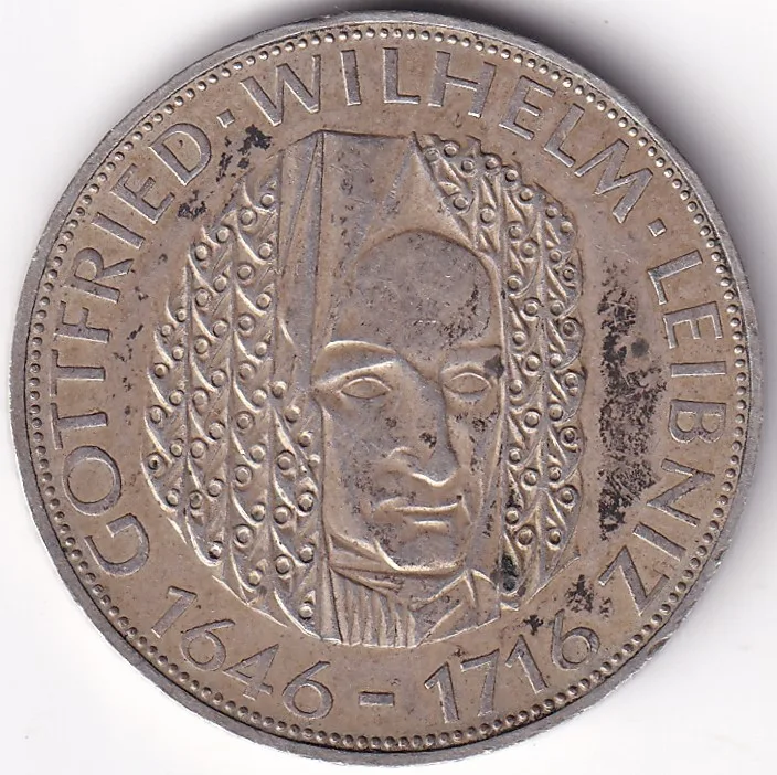5 Mark 1966 Wilhelm Leibniz Germany Silver Coin