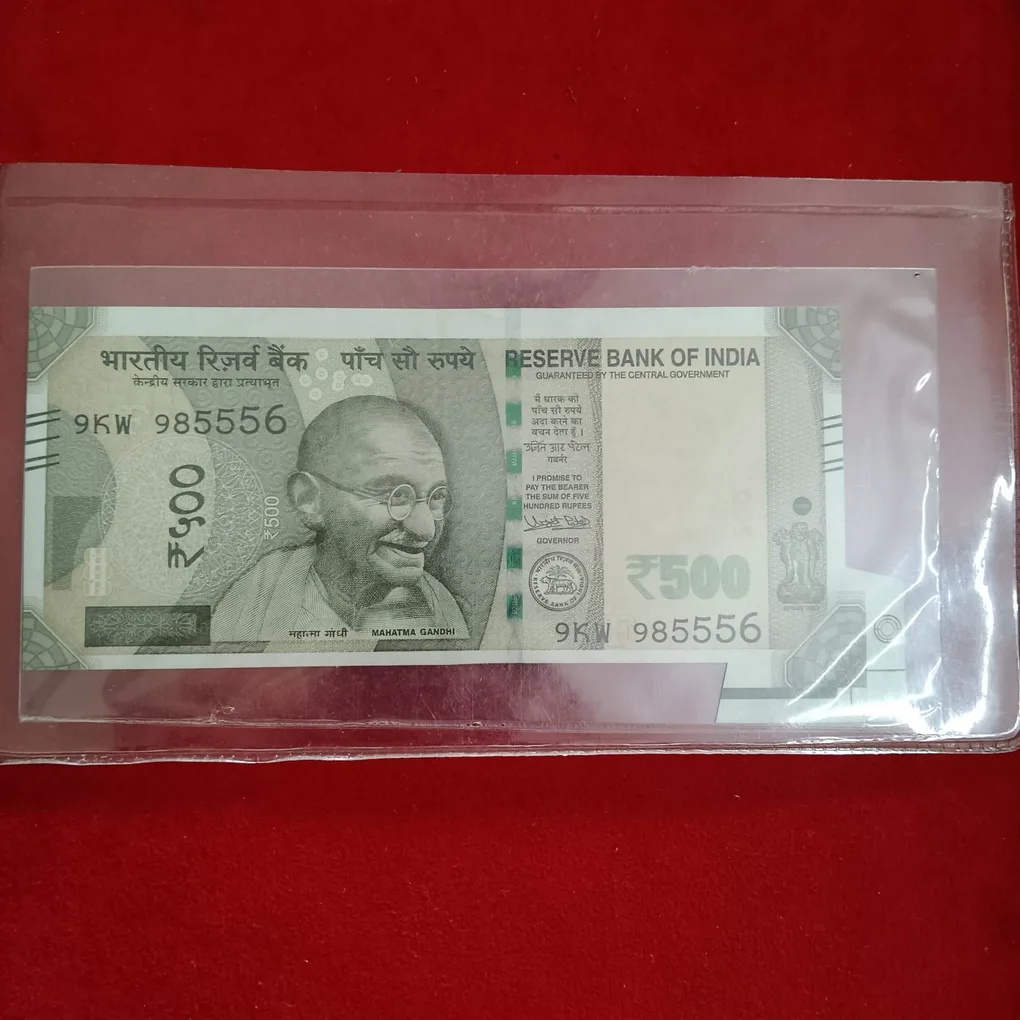 500 Rs Large Extra Paper Error Note Ex Rare Note 2018 Year RBI Mistake Note 985556