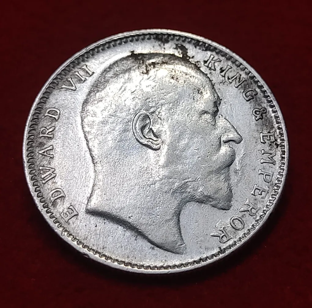 One Rupee Silver Coin Edward VII 1908 Bombay Mint