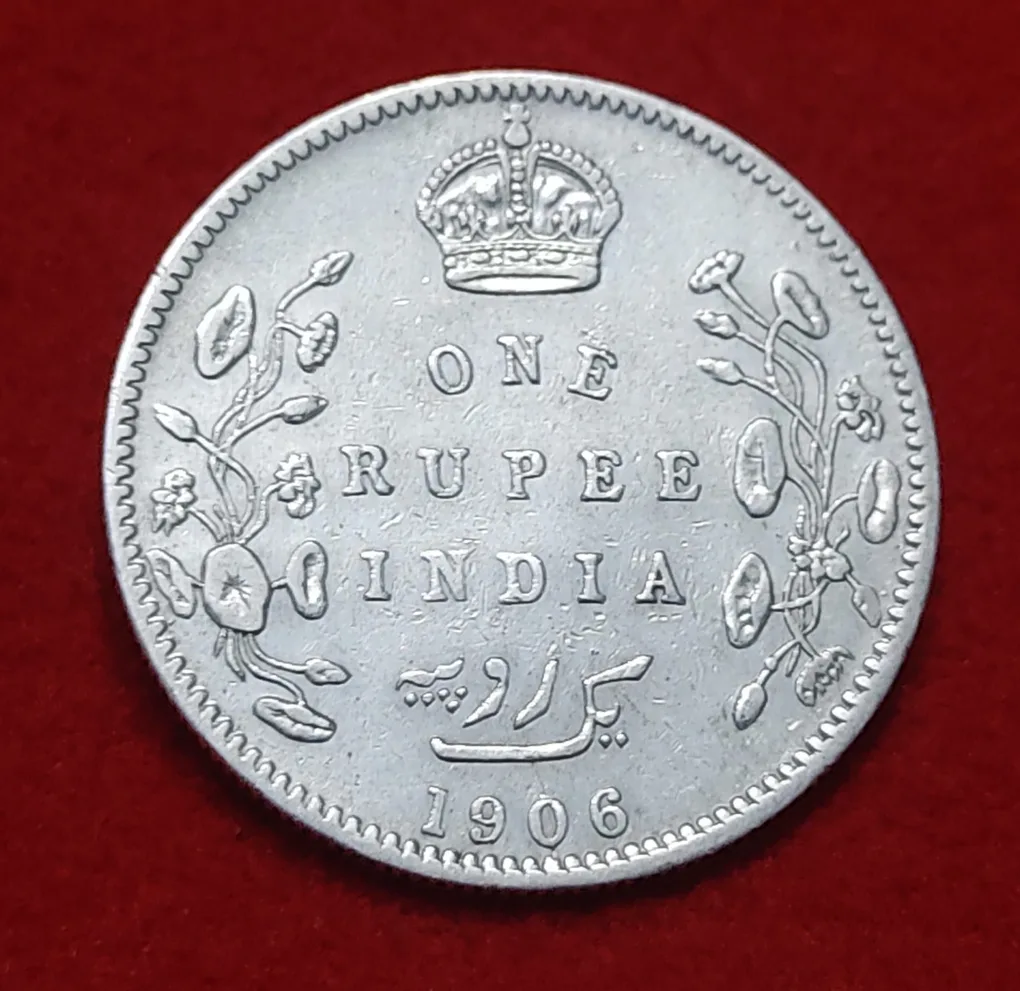 One Rupee Silver Coin Edward VII 1906 Bombay Mint
