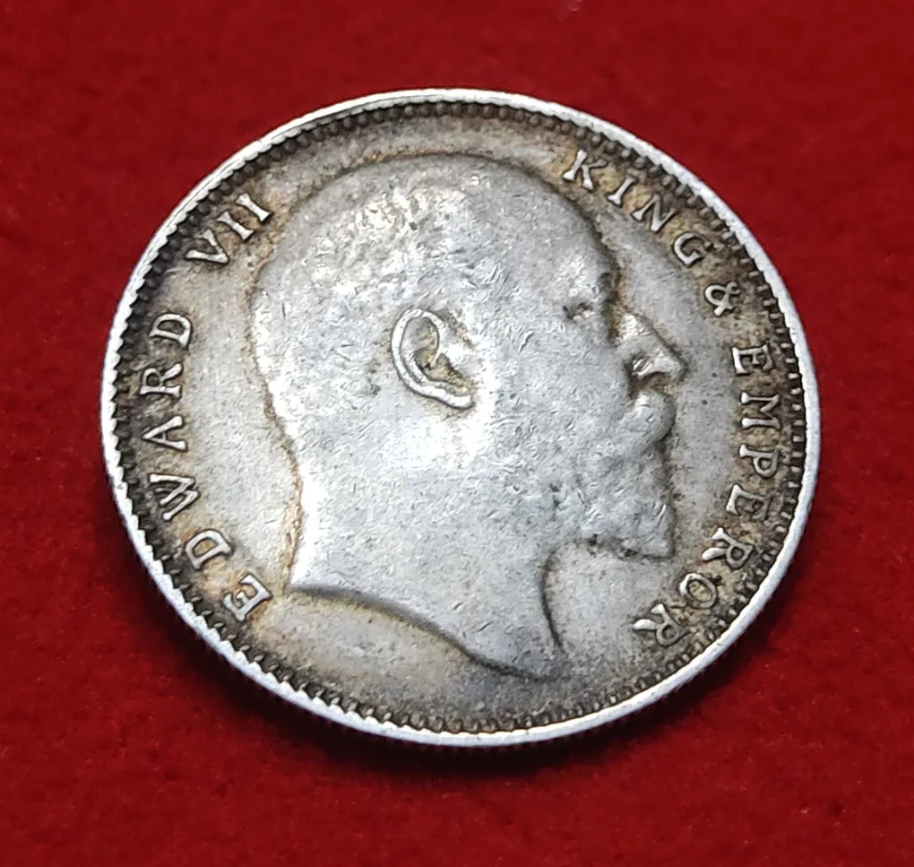 Rare One Rupee Silver Coin Edward VII Bombay Mint
