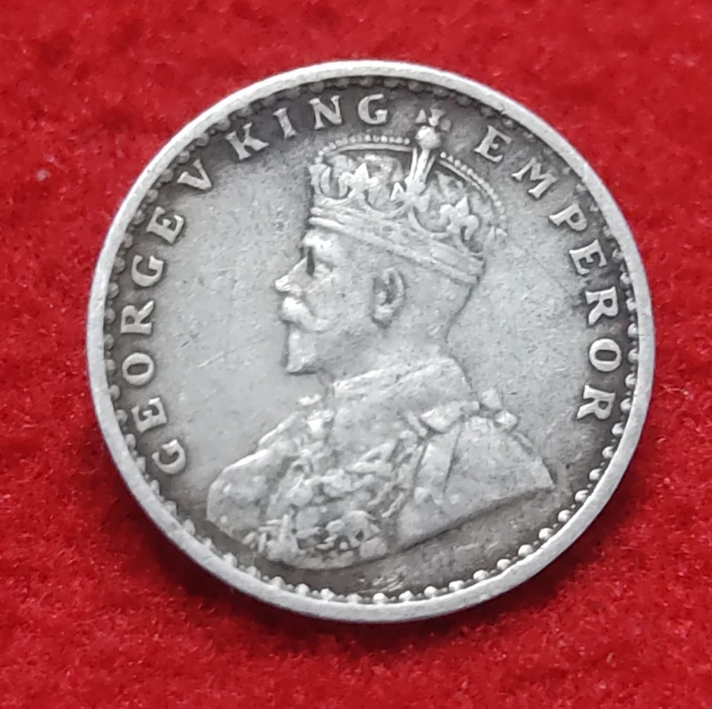 Two Anna Silver George V 1916 Calcutta Mint