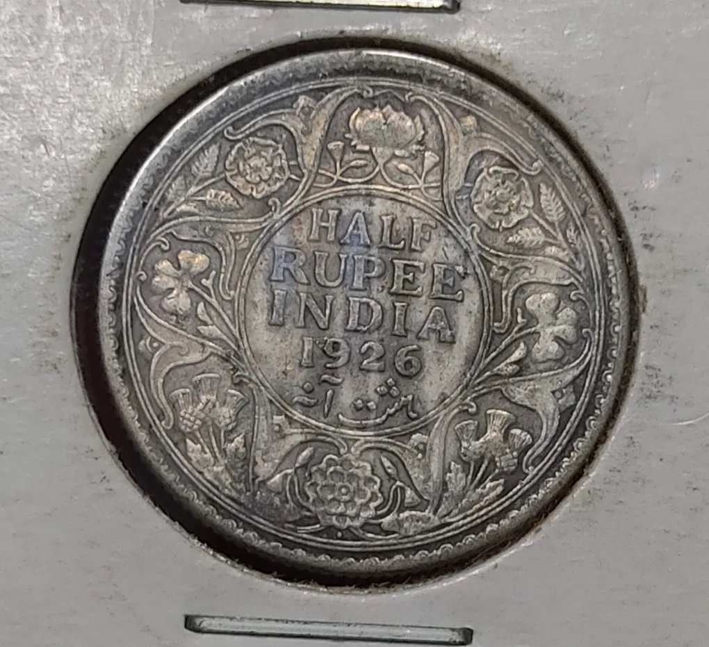 Half Rupee Silver Coin George V 1926 Bombay Mint