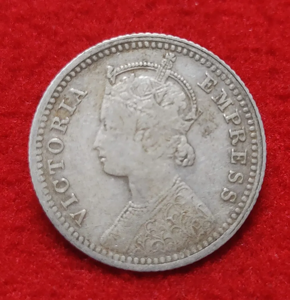 1/4 Rupee Victoria Empress 1897 Calcutta Mint