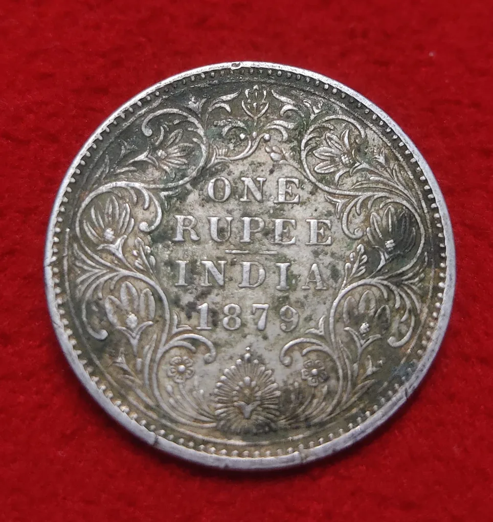 One Rupee Silver Coin Victoria Empress 1879 Bombay Mint