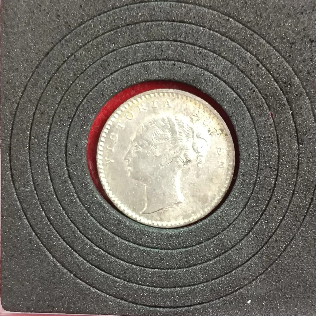 Rare Rare East India Coin Queen Victoria Silver Coin 1/4 Rupees Continuous Legend 1840 Year Bombay Mint Good Condition British Coin