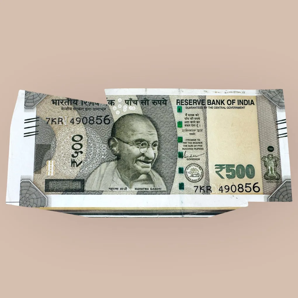 Rs 500 India Banknote Butterfly Extra Paper Error Unique and Rare
