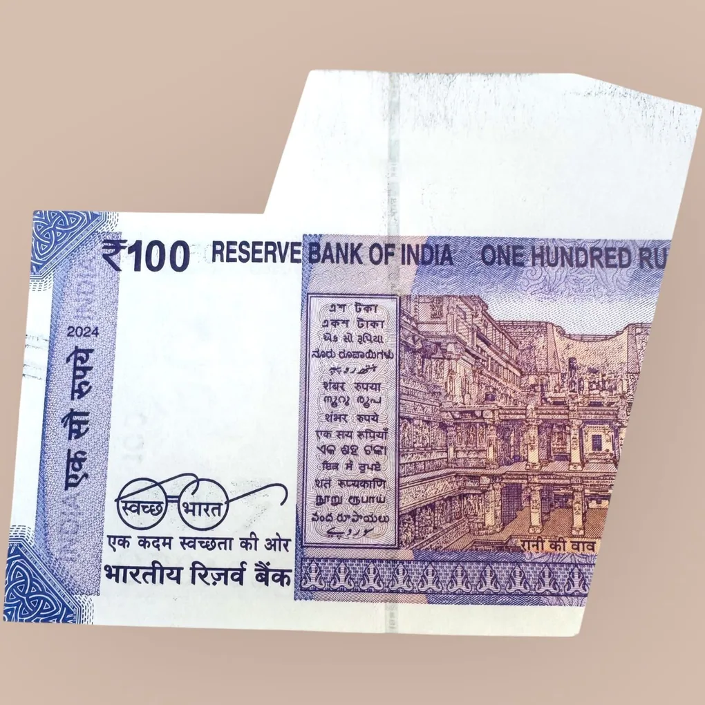 Rs 100 India Banknote Butterfly Extra Paper Error Unique and Rare