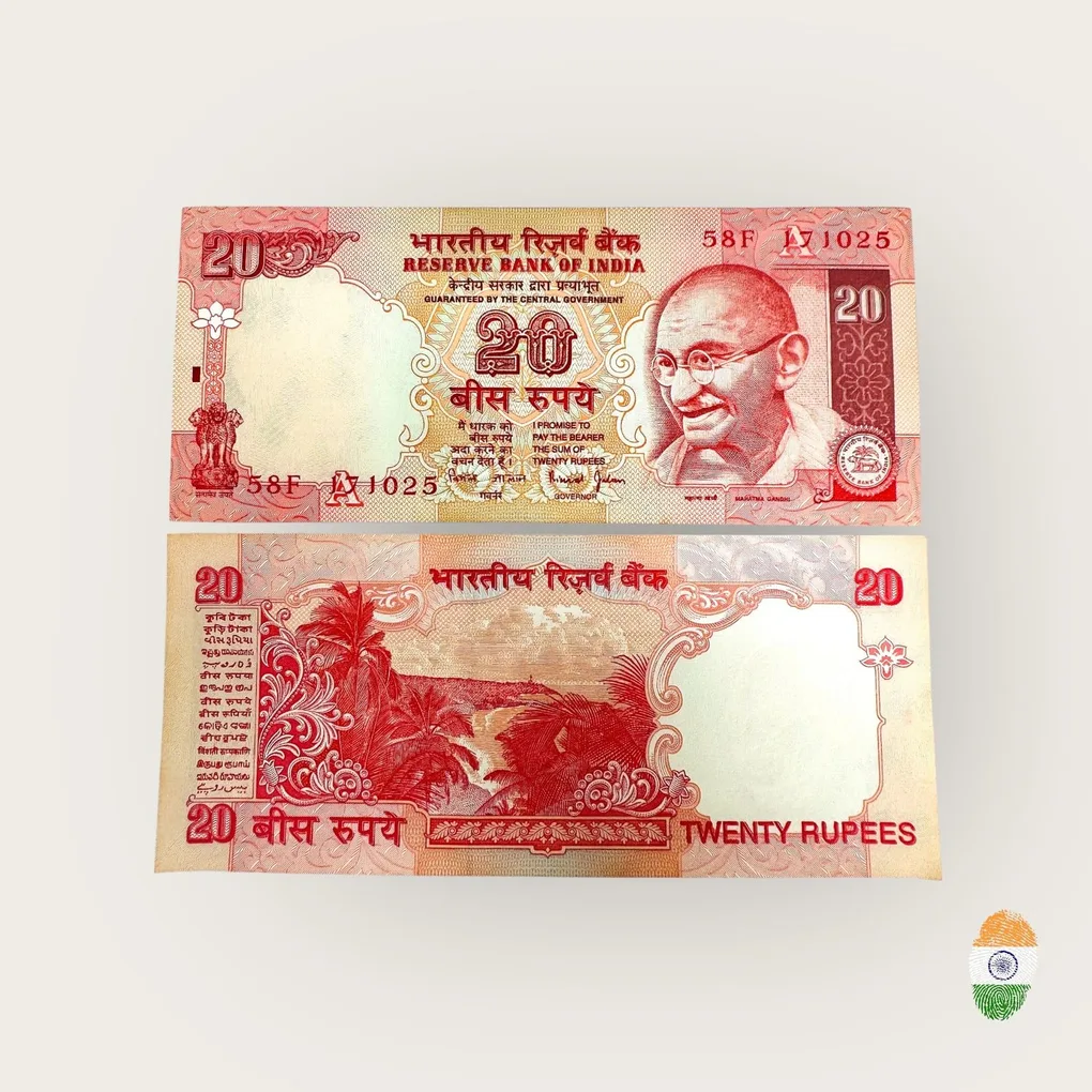E16 Rs 20 India Banknote Signature series Signed by Bimal Jalan Inset A 1997 to 2003 issue UNC Unique and Rare
