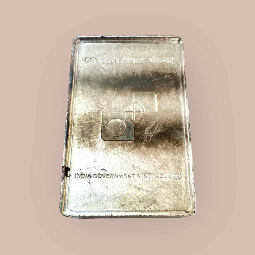 100Gm Kolkata Pure Silver Limited Issue Issued By India Government Mint Kolkata Bar Limited Edition Ultra Rare