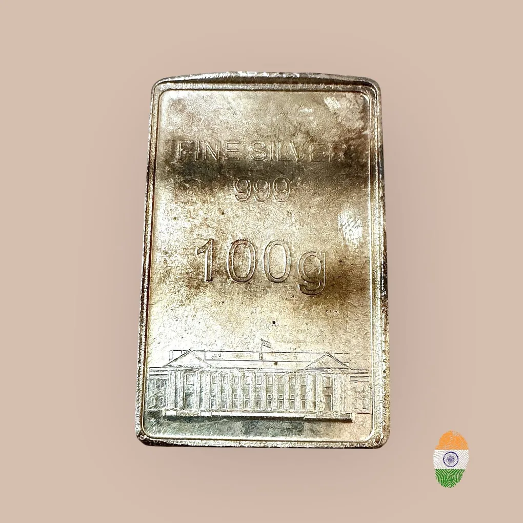 100Gm Kolkata Pure Silver Limited Issue Issued By India Government Mint Kolkata Bar Limited Edition Ultra Rare