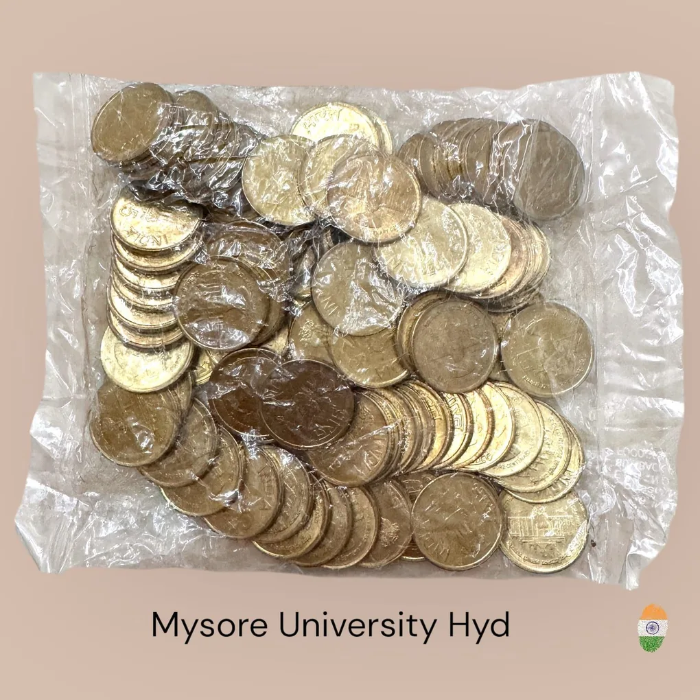 Rs 5 Mysore University Celebrations RBI 100 Coin Pouch Unique and Rare Hyderabad Mint Unique and Rare
