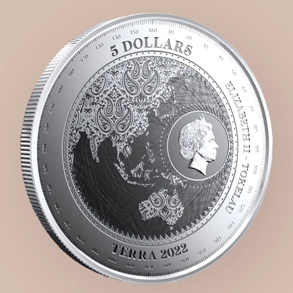 2022 1 oz Tokelau Terra Silver Coin Ultra Unique and Rare Very Limited Mintage Pressburg Mint