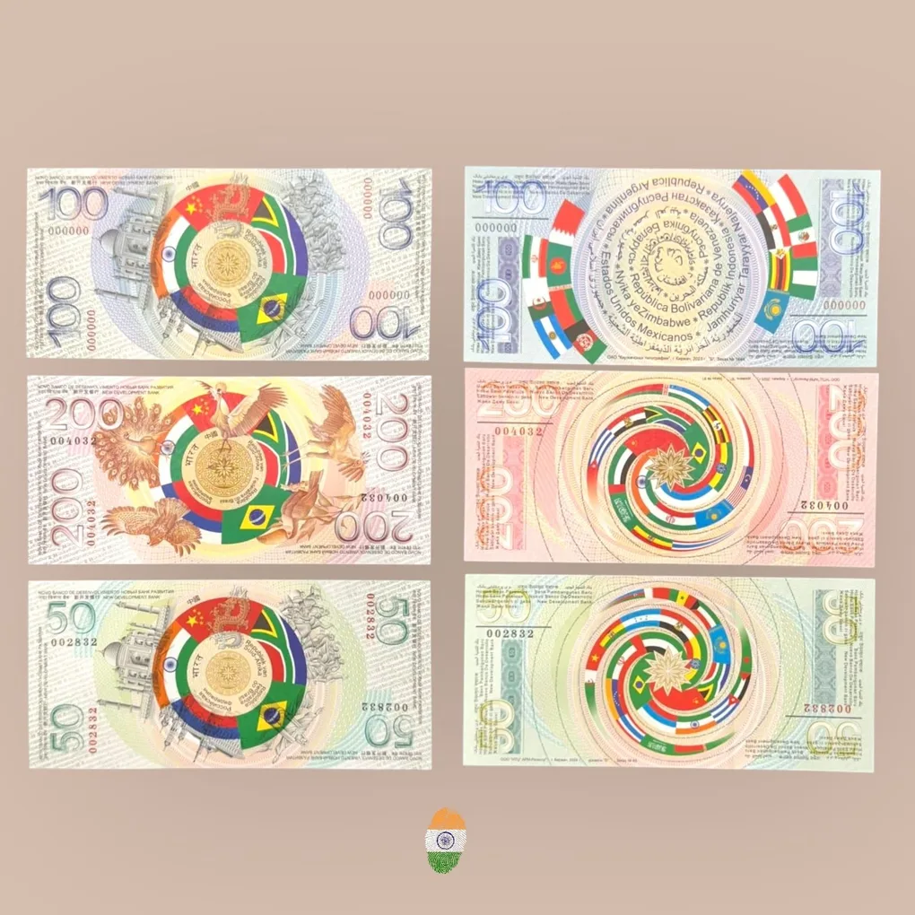 Brics Test Banknote Series Issued By Russia 50 100 and 200 Ultra Unique and Rare