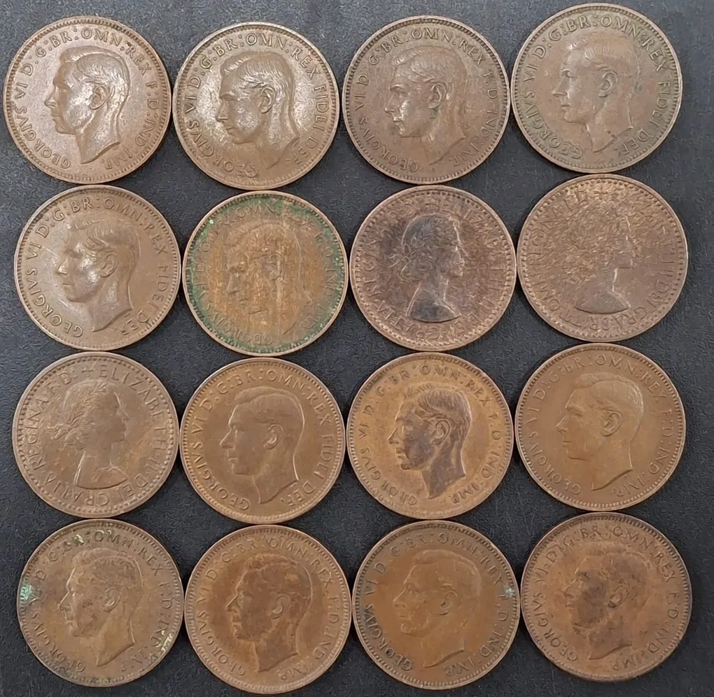 England 1 Farthing George Six ( Birds ) 16 Diffrant Dates # A-432