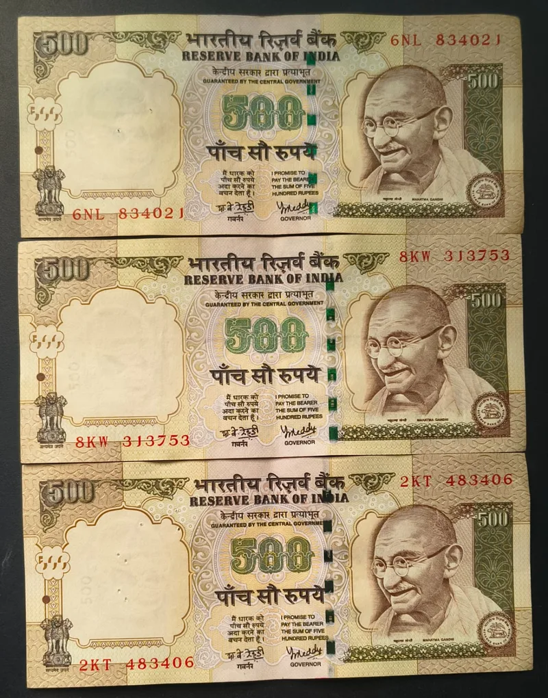 500 Rupees (Plain Insert 2008 ) Governor Y.B Reddy Top Condition Rare Note
