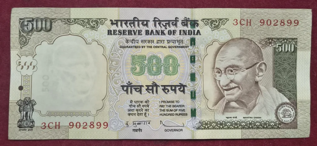 500 Rupees ( Plain Insert 2009 ) Governor D.Subbarao Top Condition Rare Note