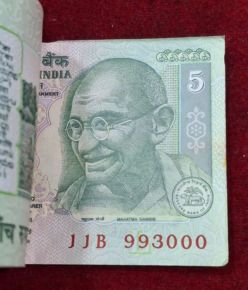 5 Rupees Gandhi Governor Y.b.reddy Rare Serial Packet