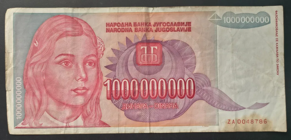 1000000000 Dinara Yugoslavia Rare Fancy Number Ending 786