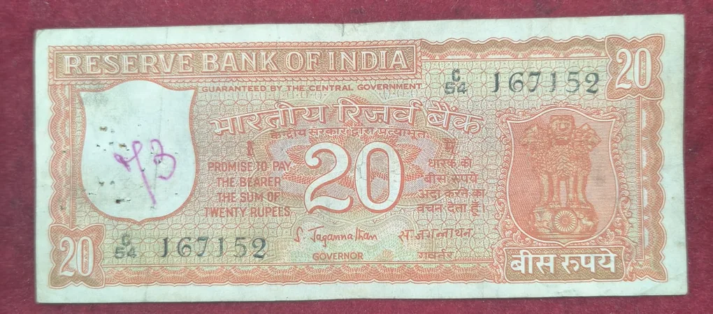 20 Rupees Parliament Governor S. Jagannathan Rare Note