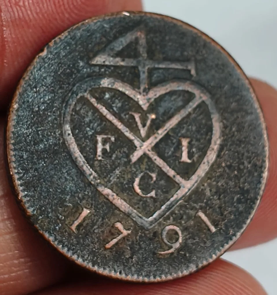 Bombay Presidency British India 1 Paisa (1⁄64) 1791 Weight 6.47 g Extermaly rare coin # A-445