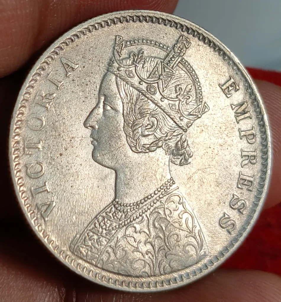 Alwar, 1891 Princely state of 1 Rupee - Victoria [Mangal Singh] high grade Extermaly rare silver coin # A-450