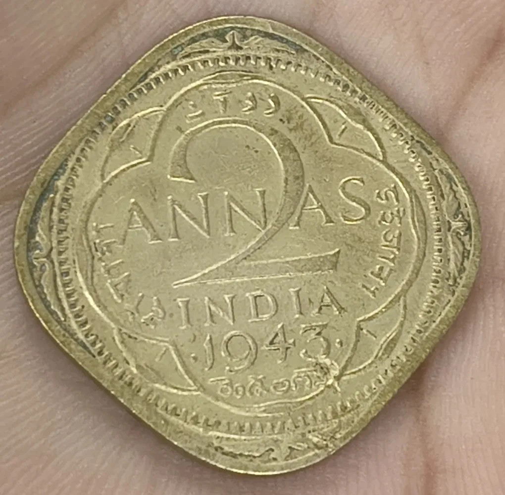 India Británica 2 Annas - George VI rare coin