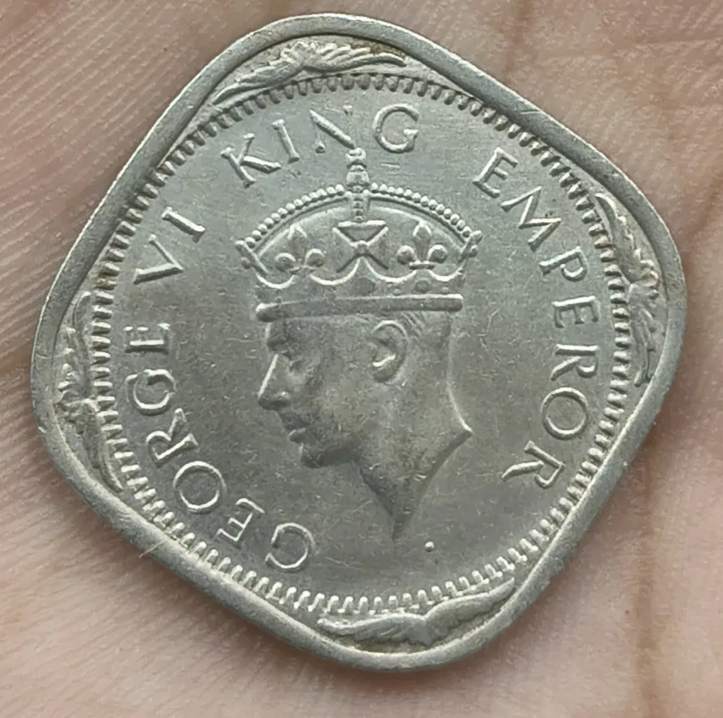 India - British 2 Annas 1941 - George VI rare coin # A-462