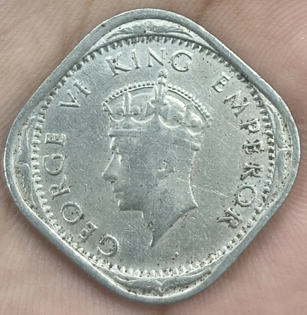 India - British 2 Annas 1939 - George VI rare coin # A-463