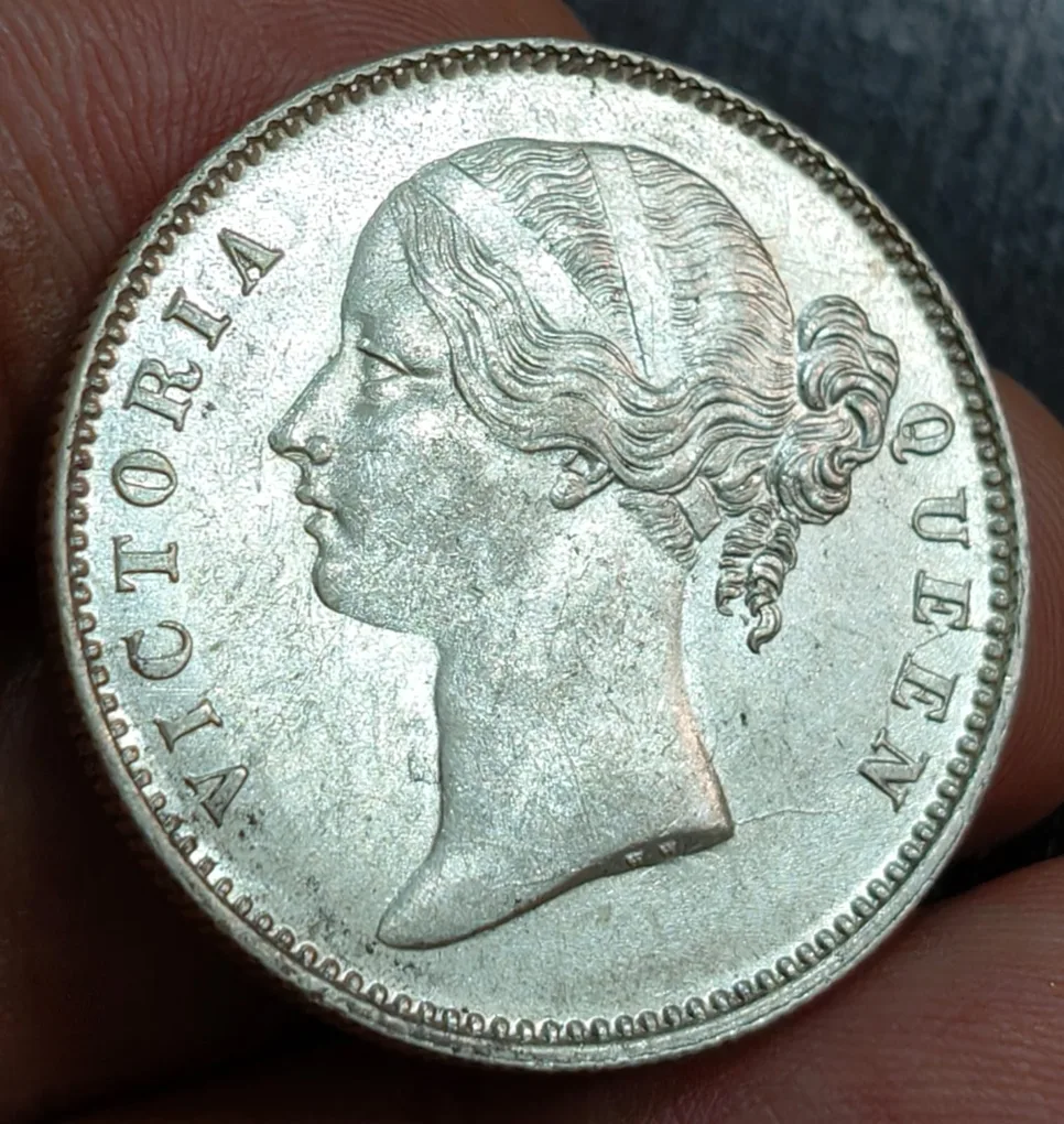 1 Rupees 1840 Victoria Queen Legend Rare East India Company UNC Silver Coin # A-1201