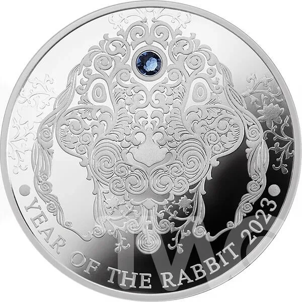 Year of the Rabbit Lunar Year 1/2 Oz Silver Coin 2 Cedis Ghana 2023 beautiful set