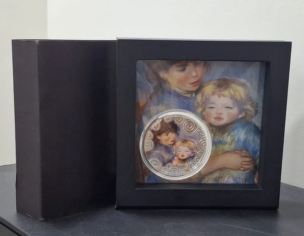 Maternity in ART Cameroon 1000 Francs Maternity 2019 silver Ag 999 weight 1 ounce proof set mintage only 999 pcs