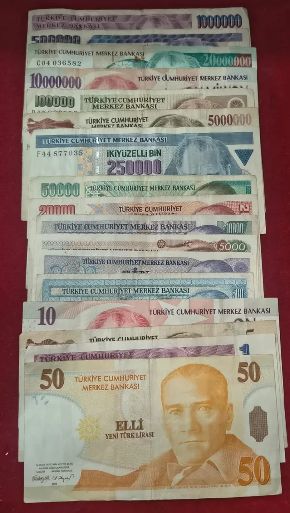 17 different Turkey all different denomination rare ( 17 note set)