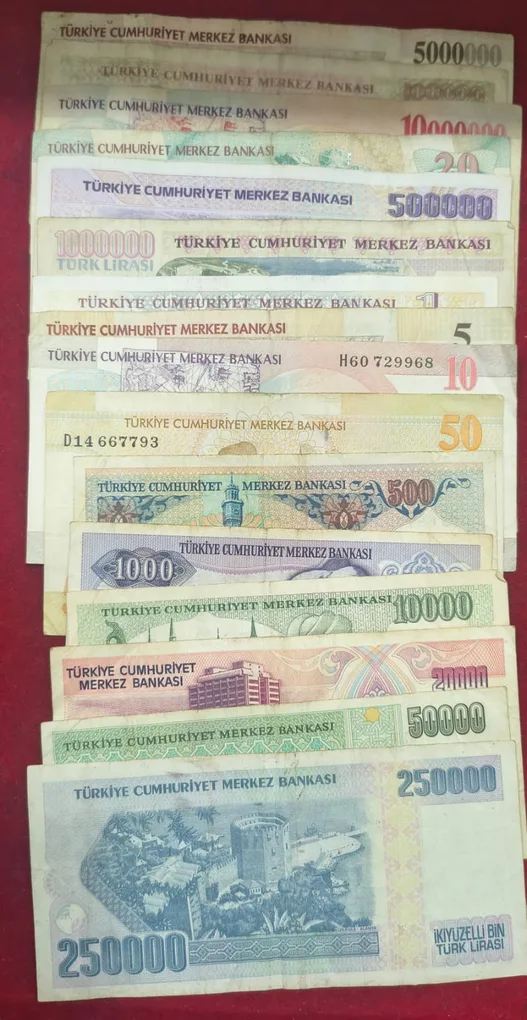 16 different Turkey all different denomination rare ( 16 note set)
