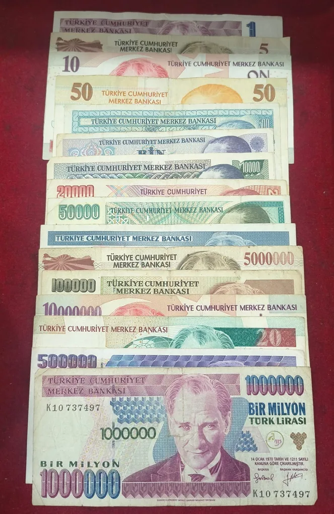 16 different Turkey all different denomination rare ( 16 note set)