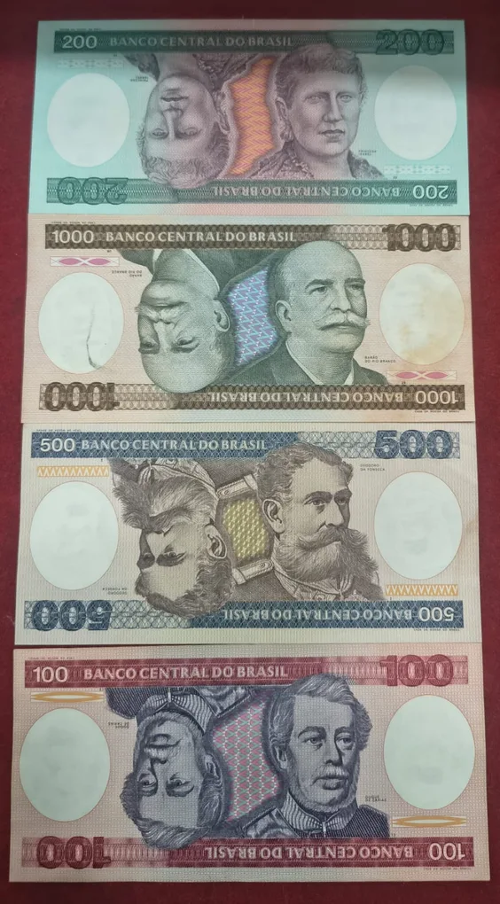 Brazil 4 different denomination rare ( 4 note set )