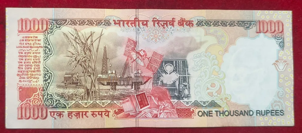1000 Rupees Governor Y.b.reddy ( Plain Insert) Rare Top Condition Without Year Rare Note