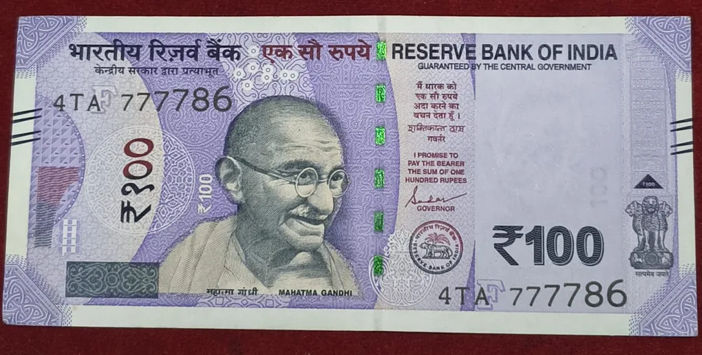 777786 Funcy Number 100 Rupees Governor Shaktikant DAS Rare UNC Note