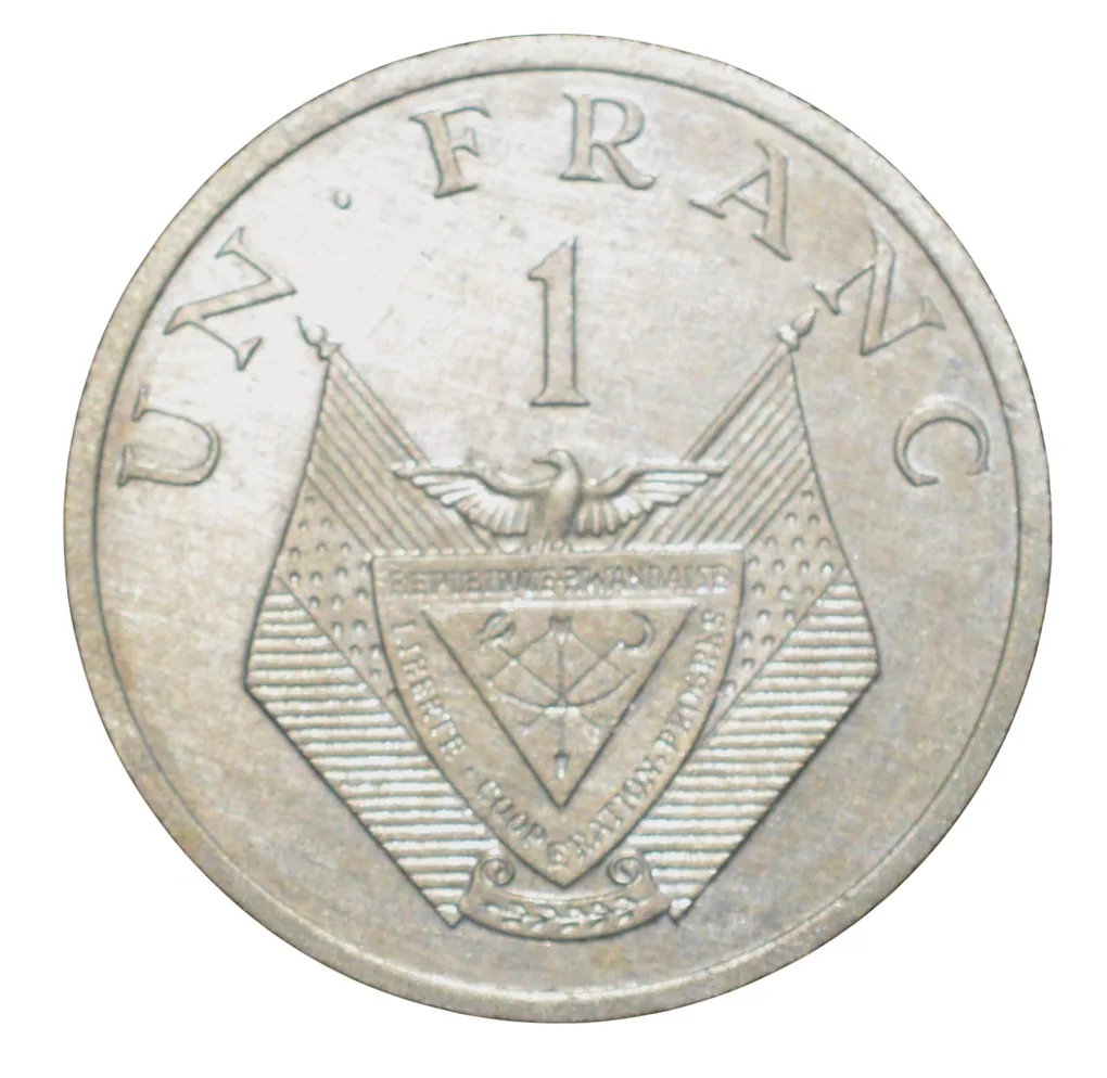 Aluminium 1 Franc of Rwanda Country (AD 1985) with Millet flower Scarce