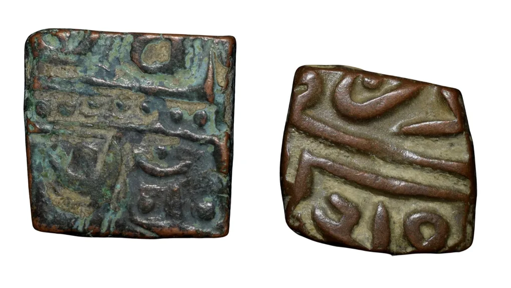 Set of Copper 1 Falus & 1/2 Falus of Qadir Shah(1500-1600 AD) of Malwa Sultanate Anonymous Issue