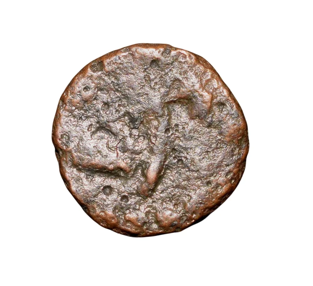 Copper Coin of Ramagupta (AD 375-376) of Gupta Dynasty - Garuda Facing Type Rare