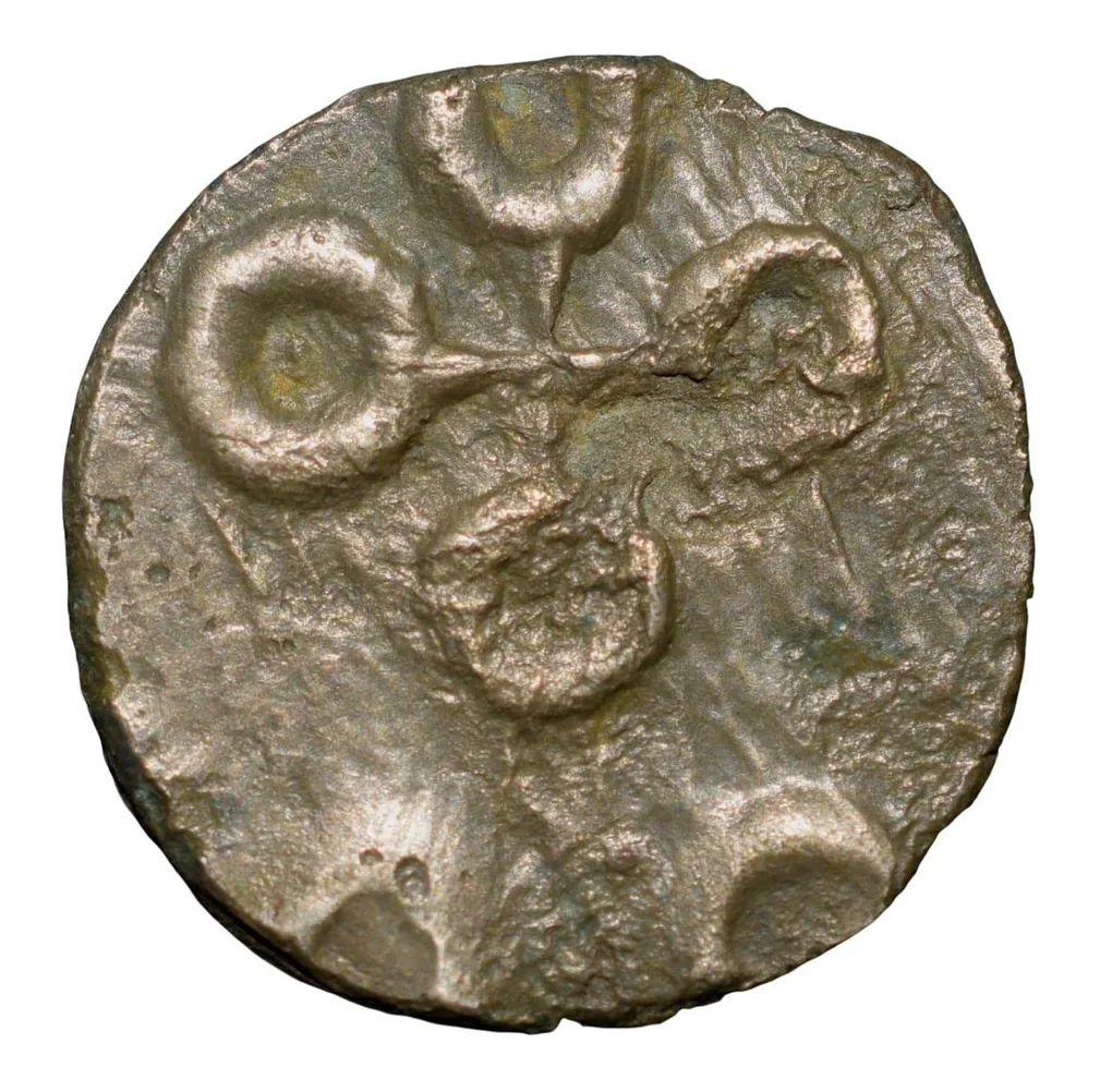 Potin Coin of Satakarni (1st Cen.BC) of Satavahana Dynasty Elephant Type Banavasi Region