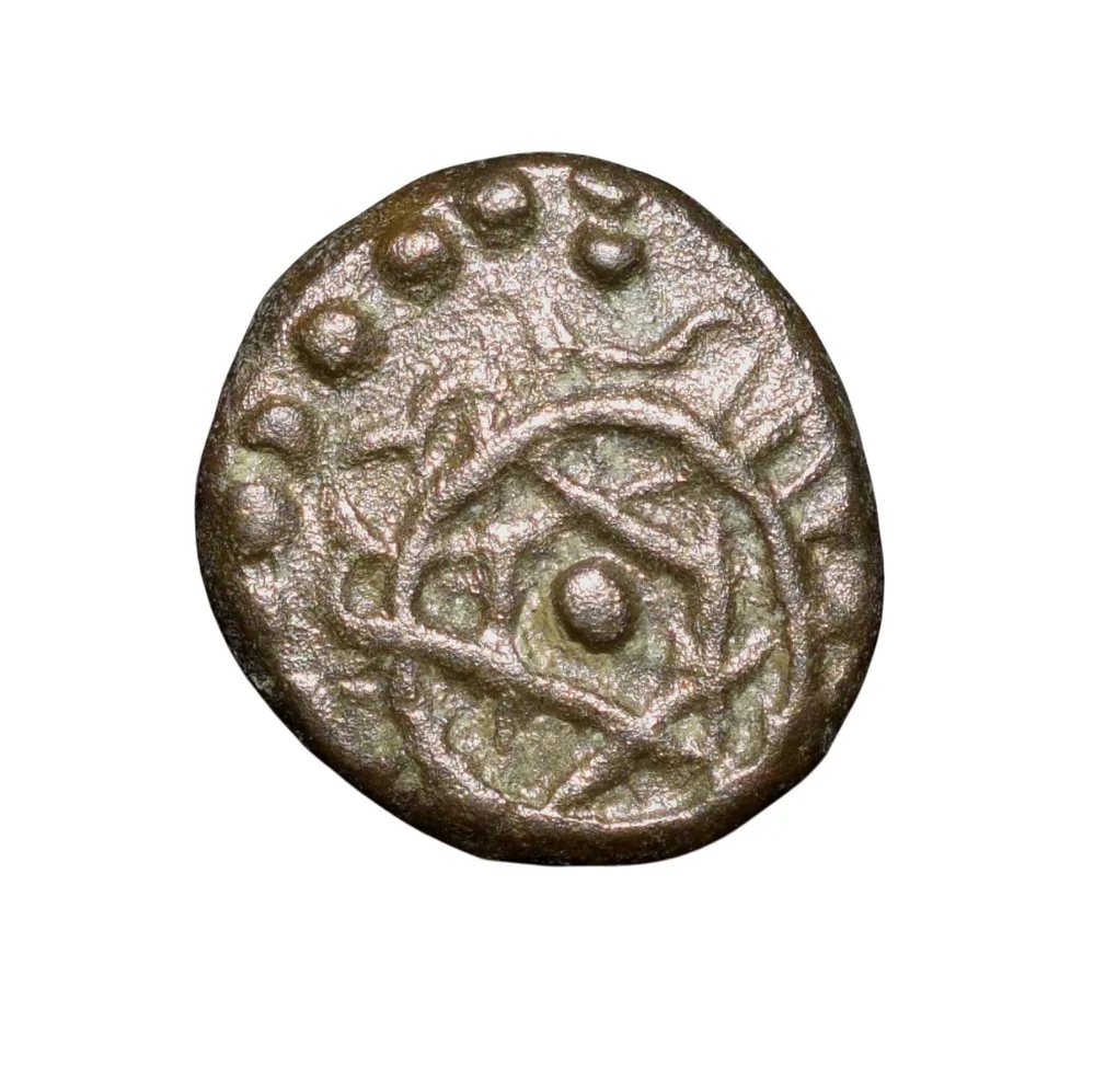 Copper Cash of Rama Varma VI(AD 1885-1924) of Travancore State Figure with dot body (Lord Krishna)