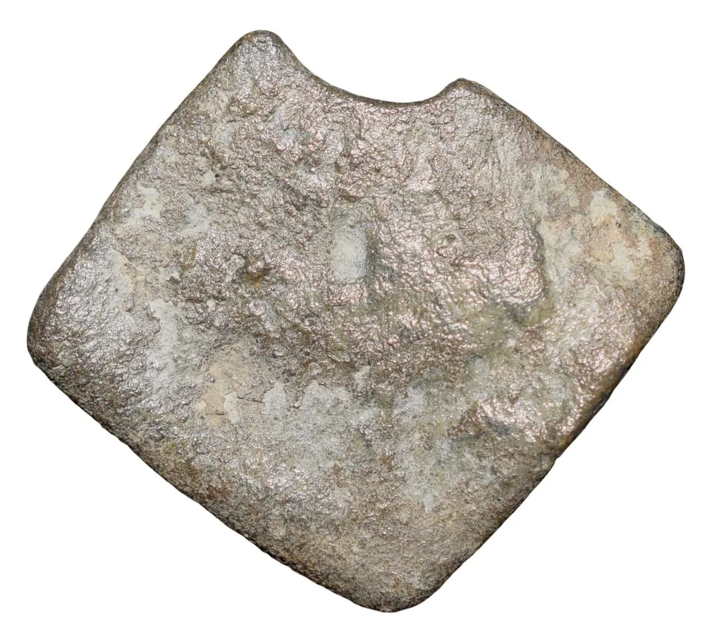 Lead Coin of Western Kshatrapa - Rudrasena III? (3rd Cen. AD) with Bull/3-Arched Hill Rare